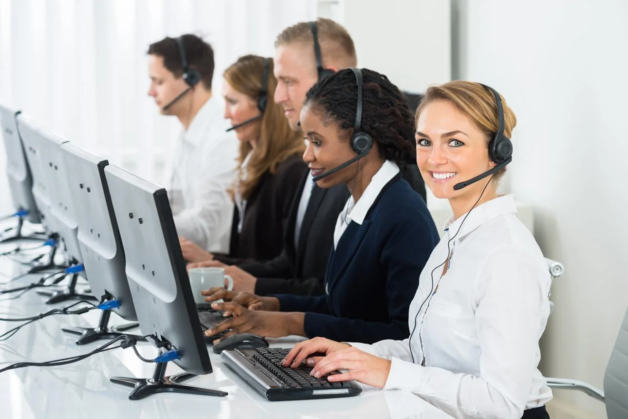 Professional inbound call center agents providing 24/7 customer support services